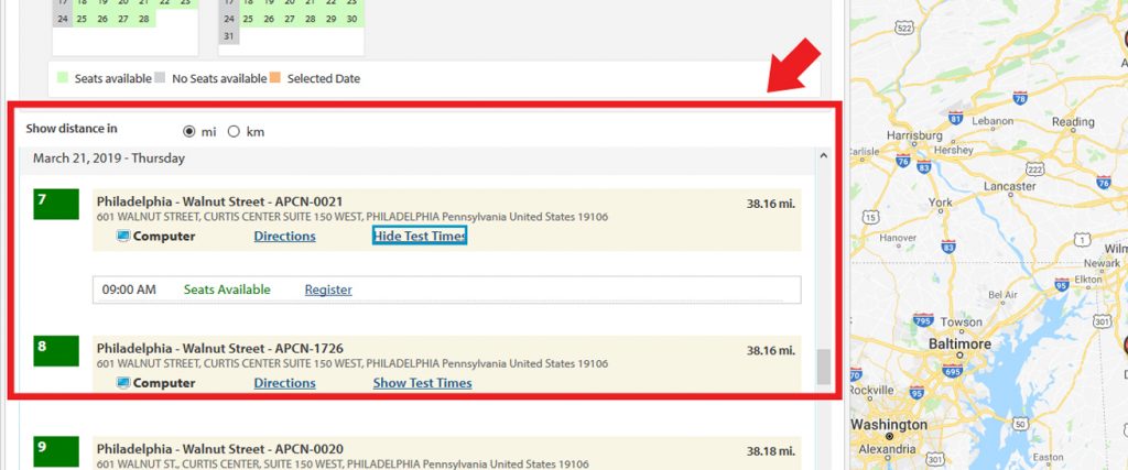 Set preferred time Slot