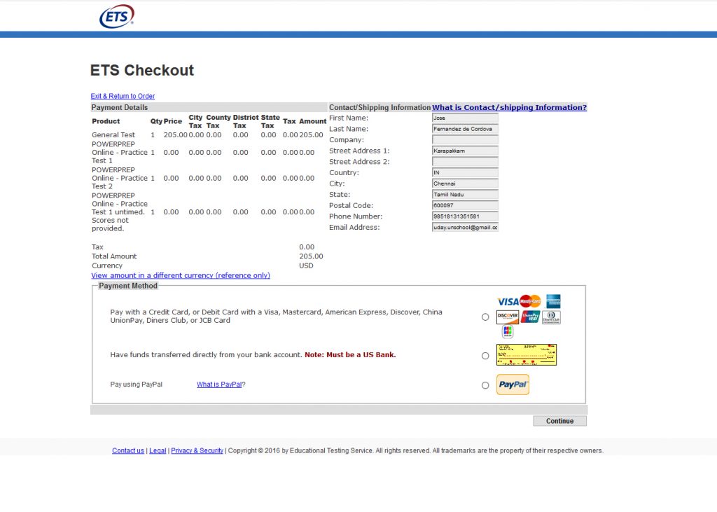 Payment - ETS Checkout